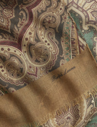 Écharpe en cachemire - Brown, Multicolore & Paisley