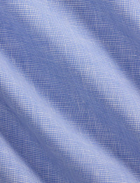 Linen micro houndstooth shirt - Cornflower Blue & White