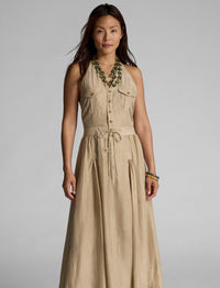 Robe dos nu en soie - Sand