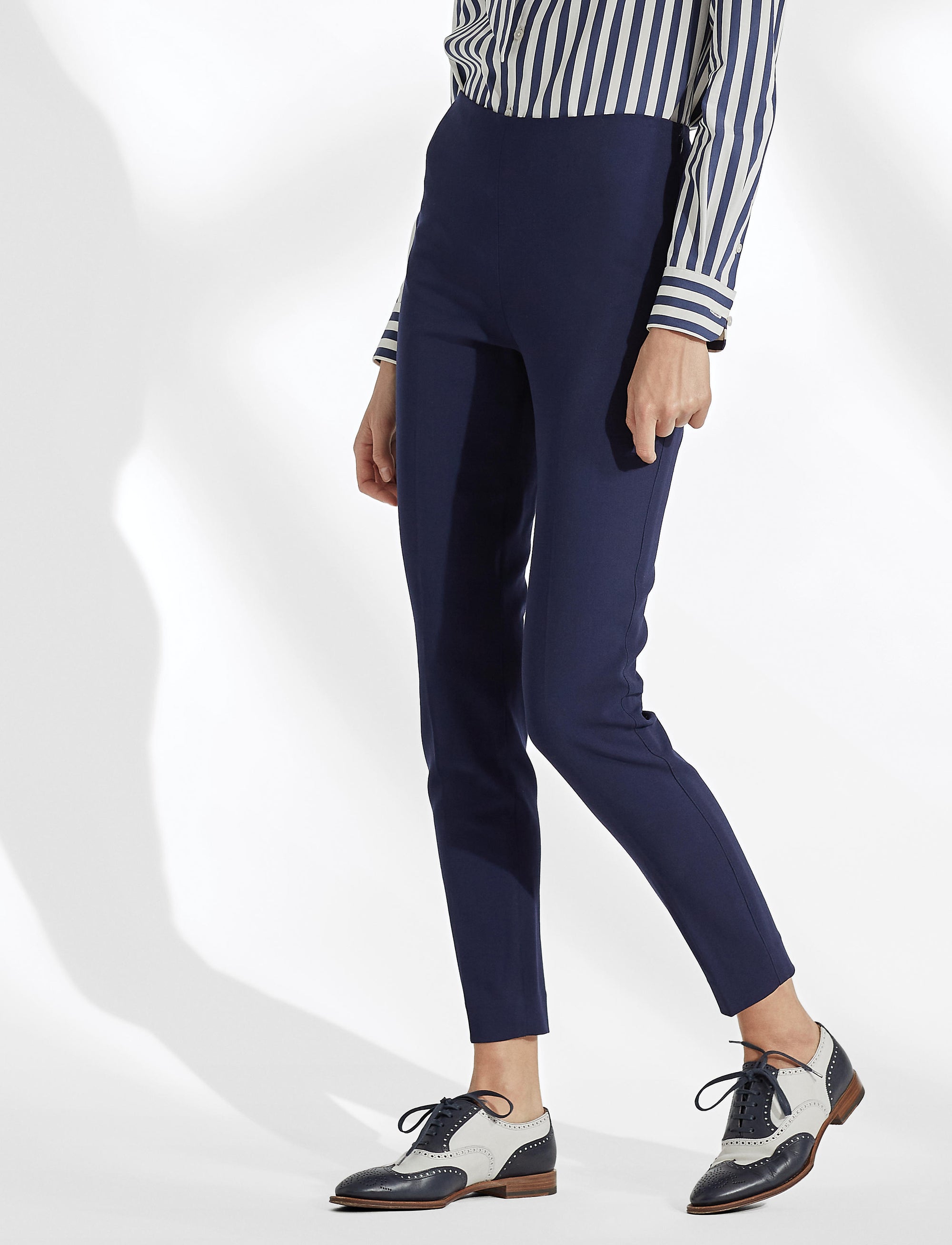 Pantacourt Annie en coton stretch - Lux Navy