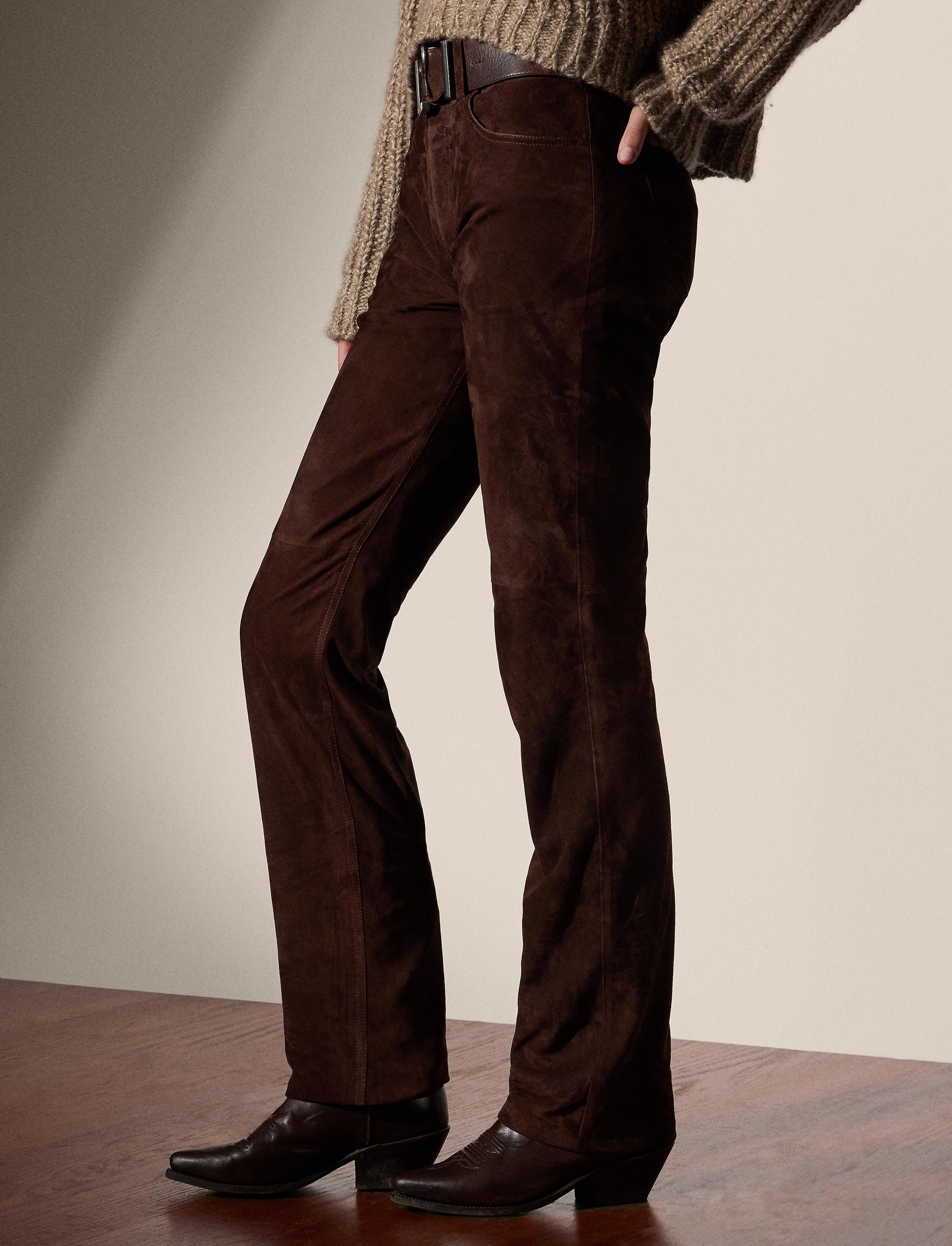Pantalon Scottie en cuir - Luggage Brown