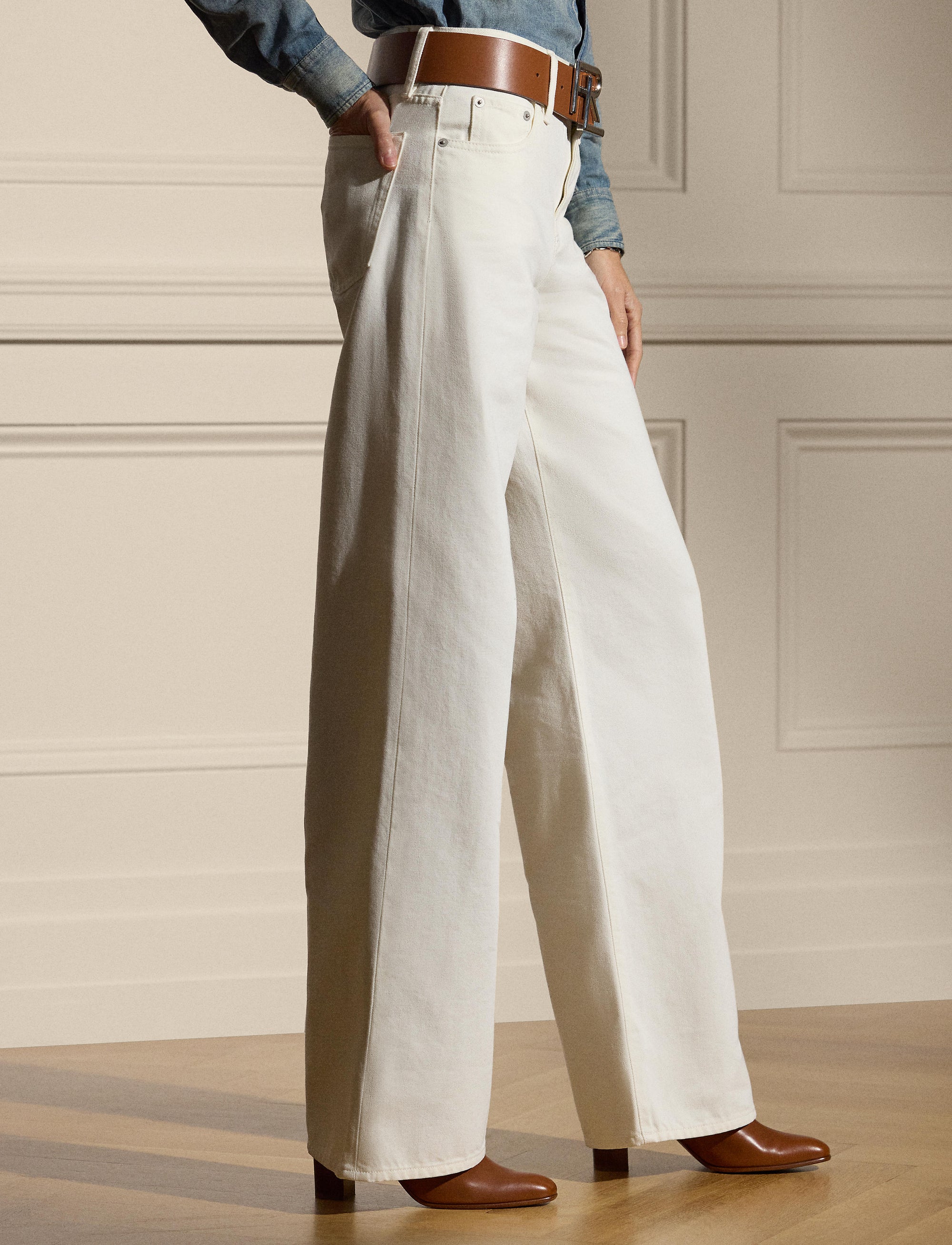 Mercer Relaxed Fit Wide Leg Jeans - Glacial White