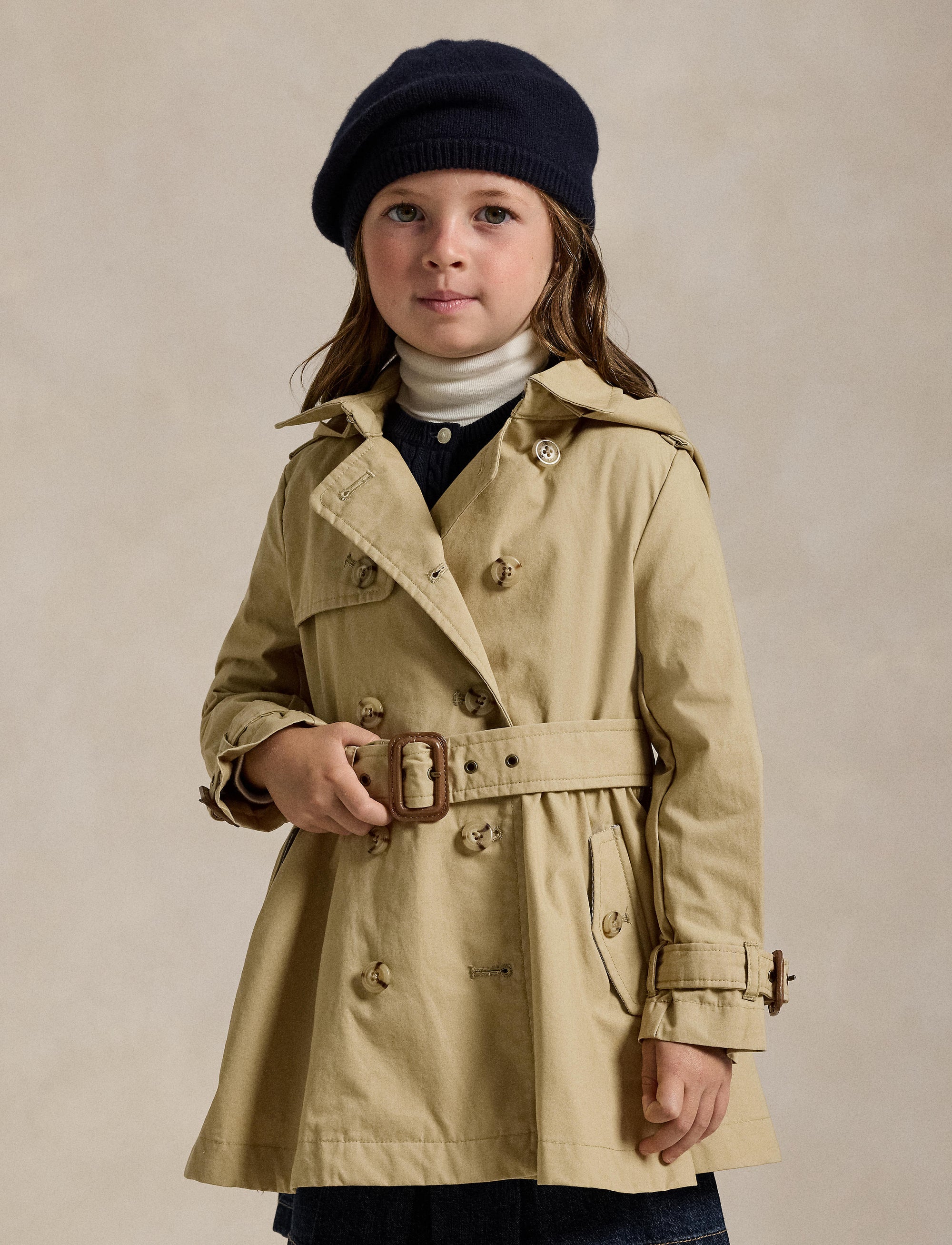 Hooded trench coat - Classic Khaki