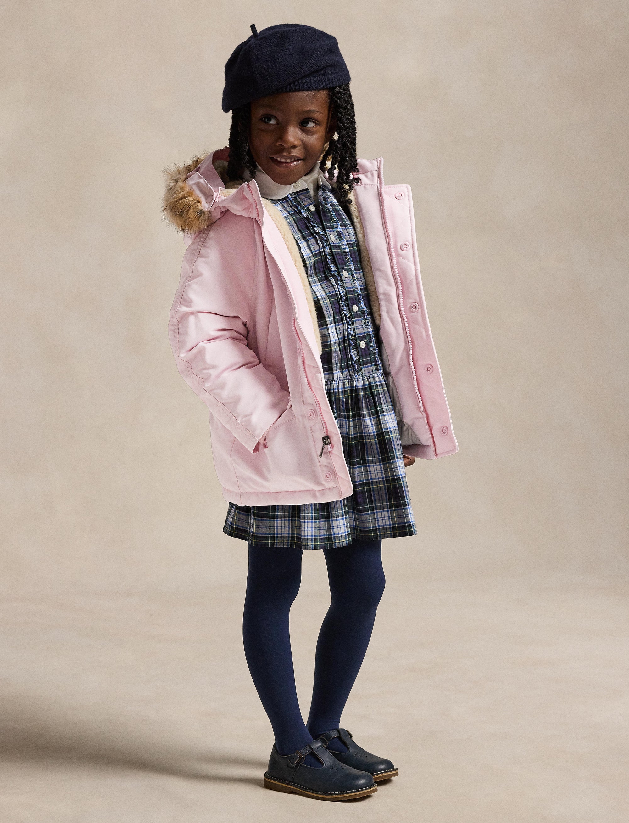 Faux fur down parka - Hint Of Pink