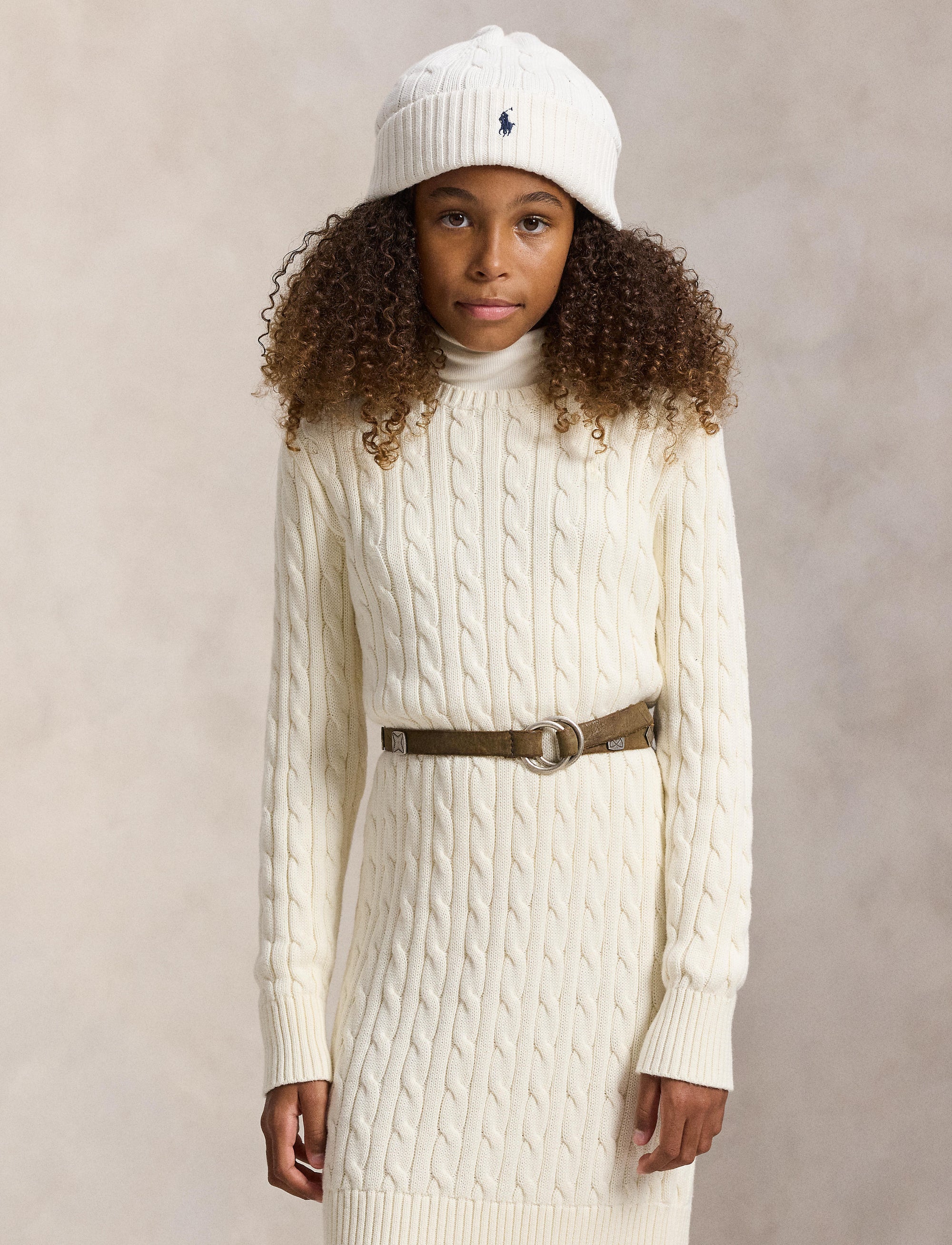 Twisted cotton jumper dress - Clubhouse Cream