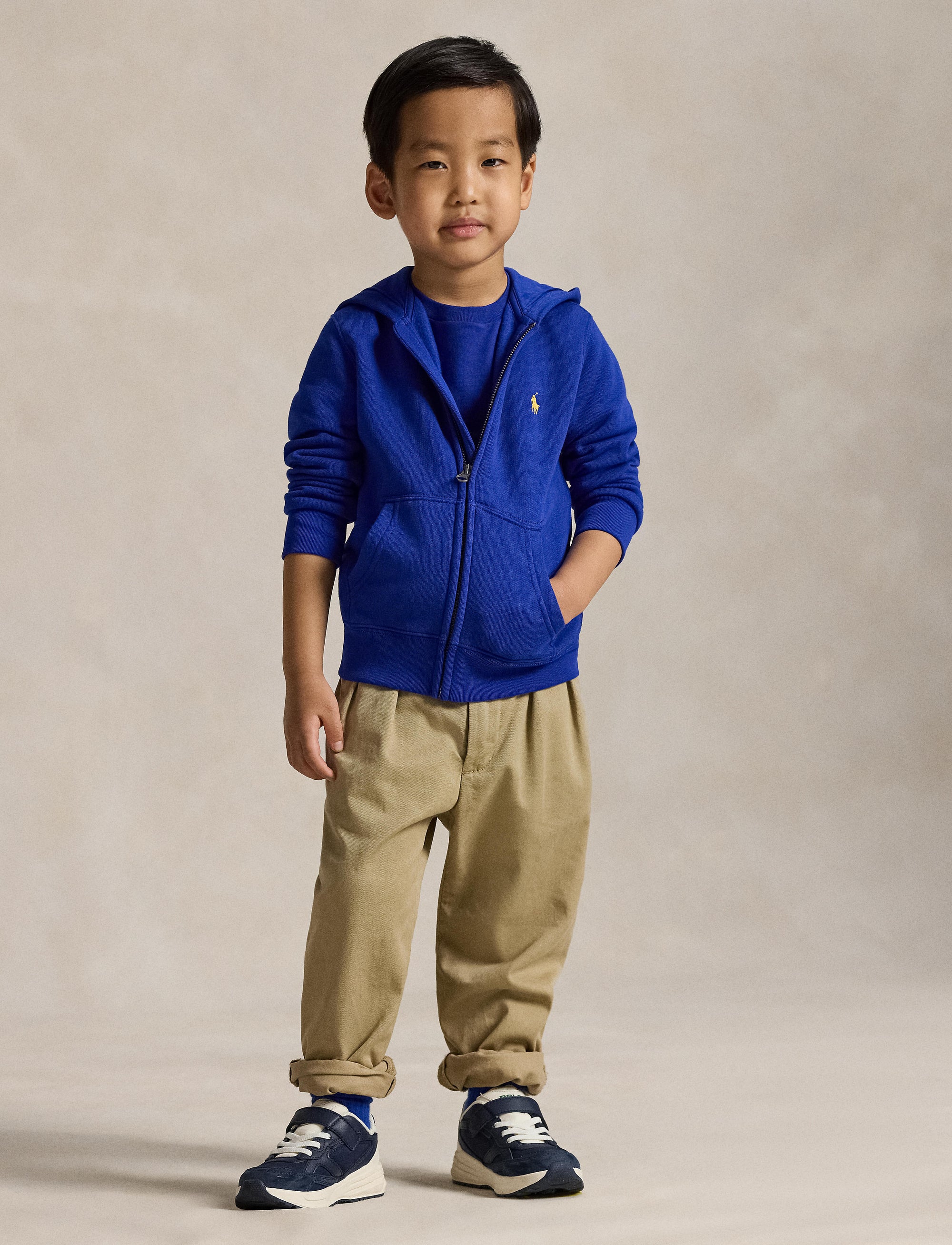 Fleece zip-up hoodie - Classic Azure