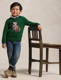 Pull motif chien en tricot intarsia - New Forest