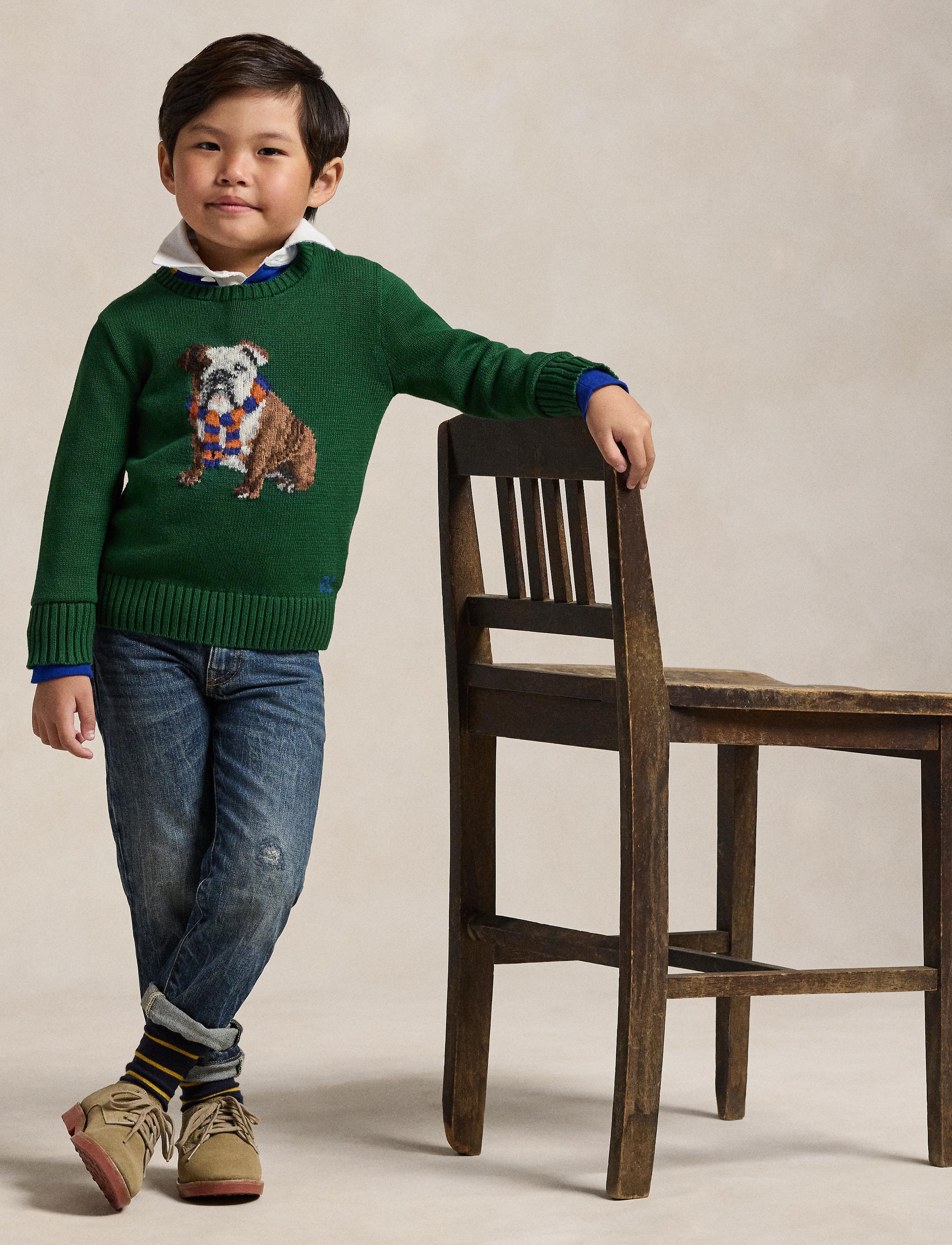 Pull motif chien en tricot intarsia - New Forest