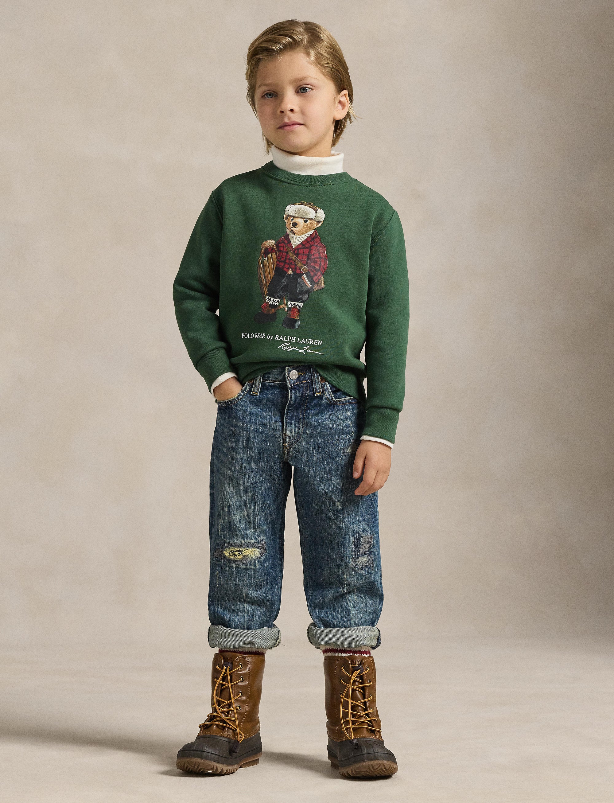 Sweat Polo Bear en molleton - Bear Bottle Green