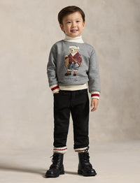Bear fleece polo shirt - Bear Vintage Pepper Heather
