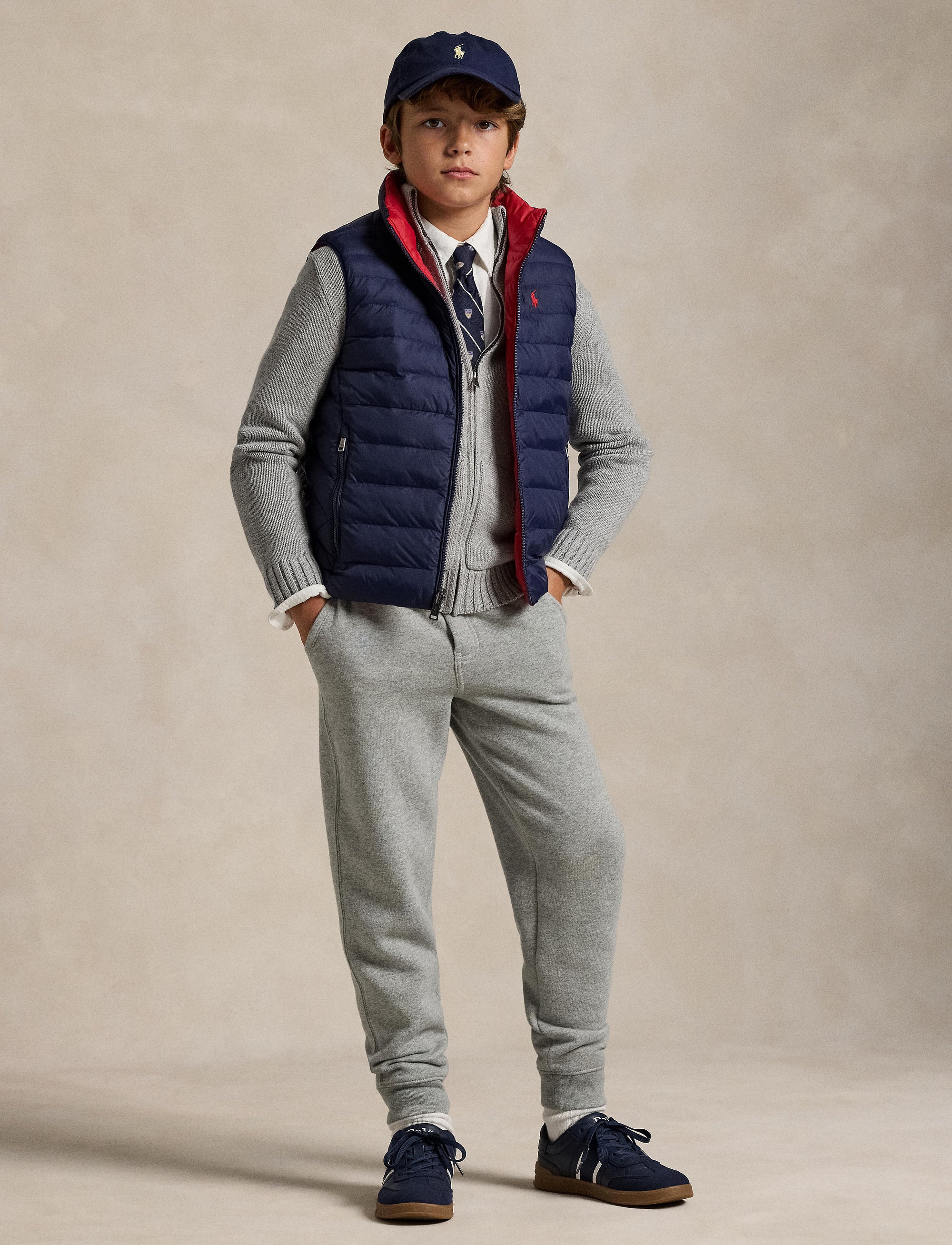 Gilet matelassé réversible P-Layer 2 - Newport Navy & Red