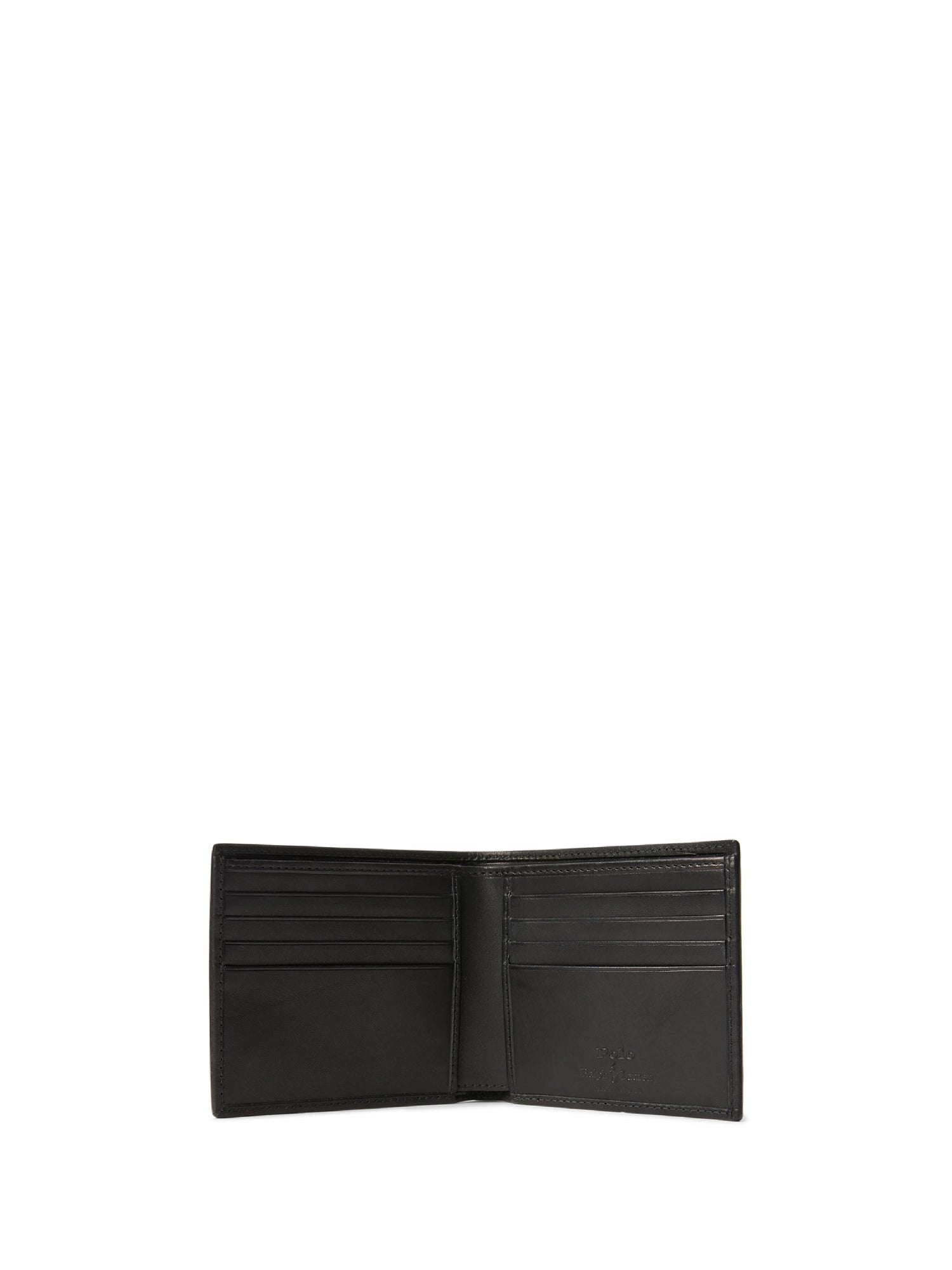 Portefeuille à plaque poney en cuir - Black