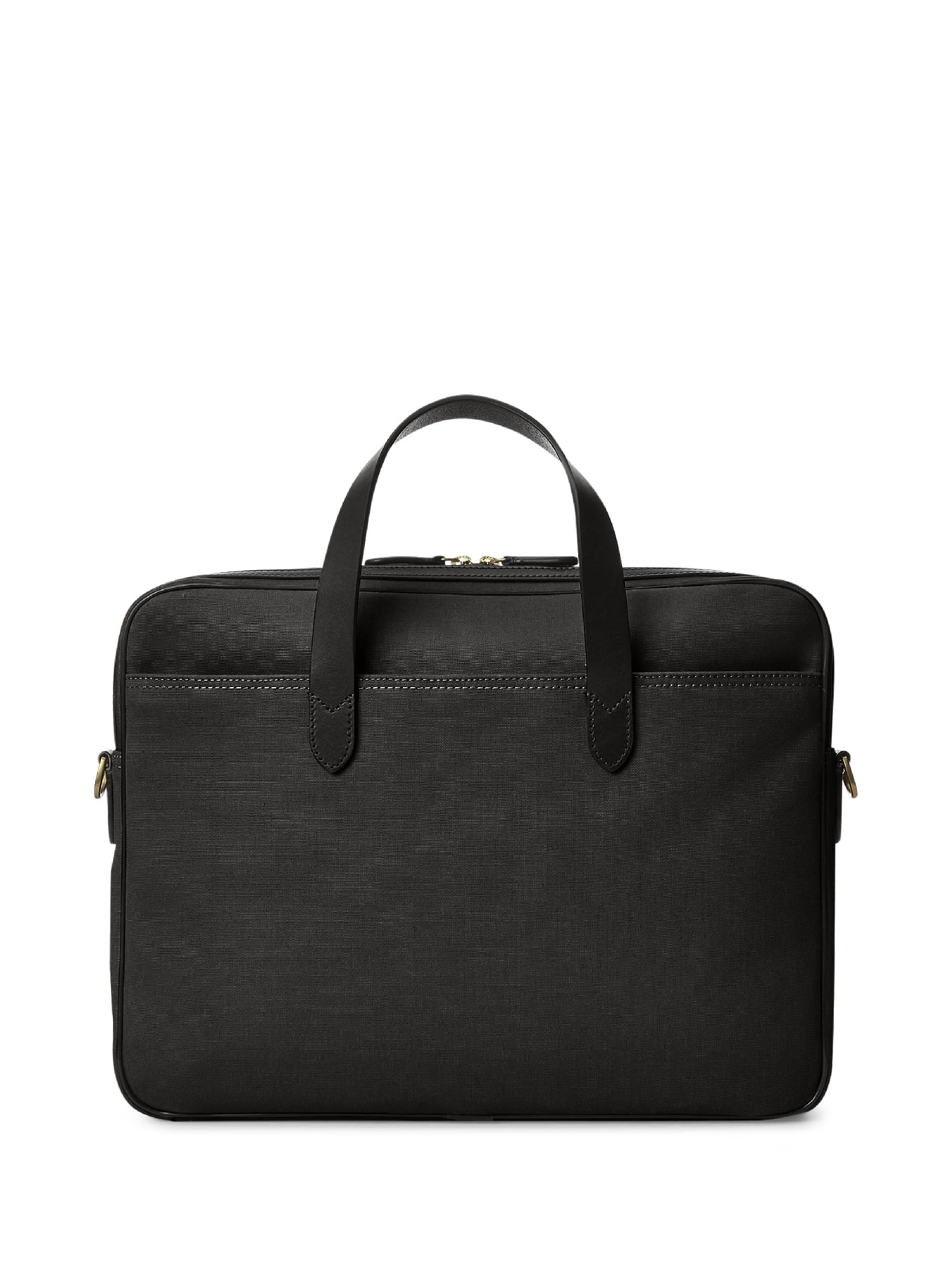 Canvas bag with leather trim - Black & Black