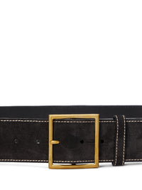 Ceinture large western en cuir - Black