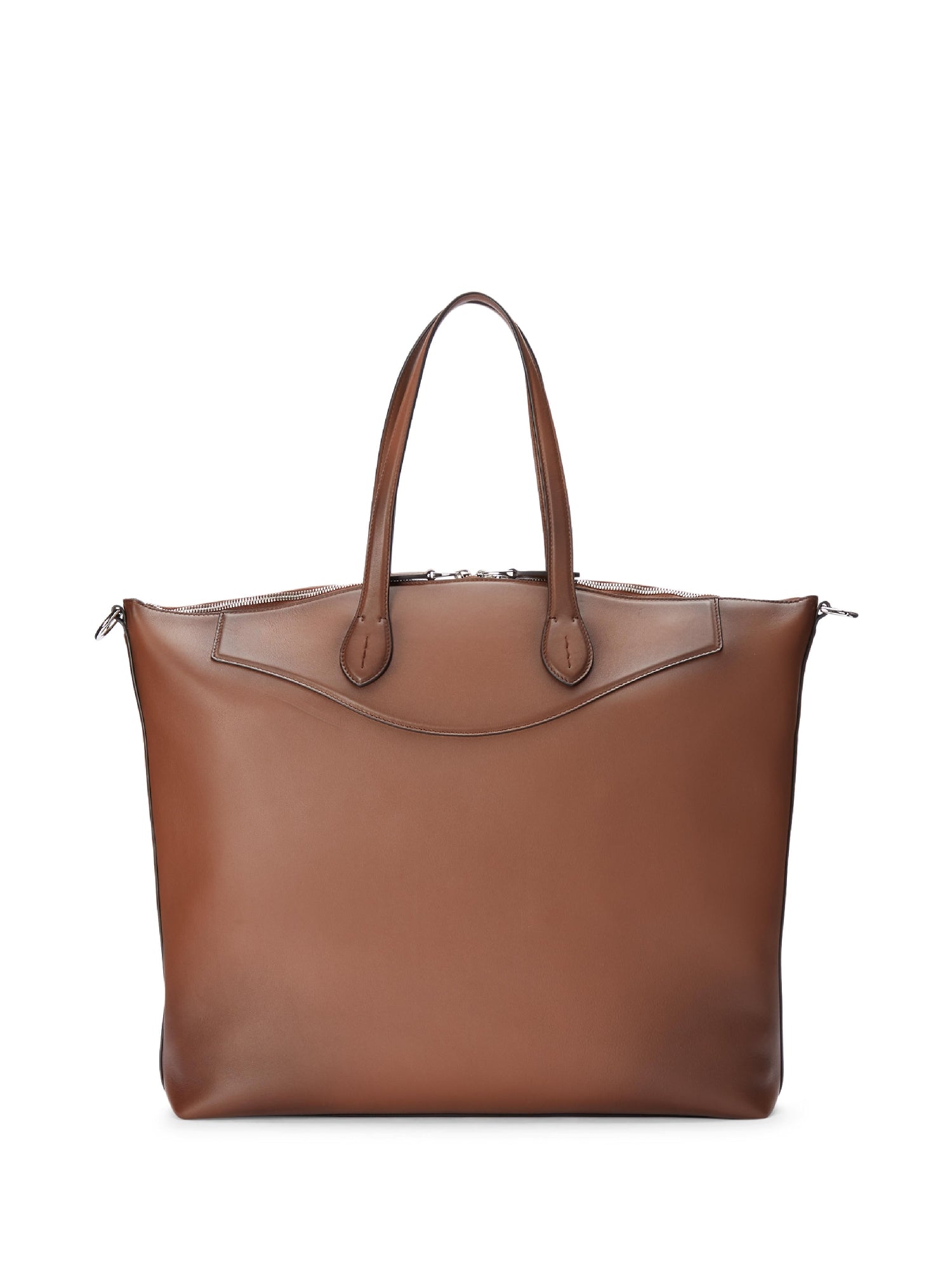 Sac cabas à anses longues en cuir - Chestnut