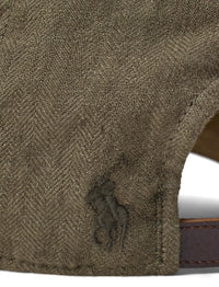 Linen herringbone baseball cap - Ranger Green X