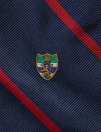 Cravate club rayée en soie - Navy & Red