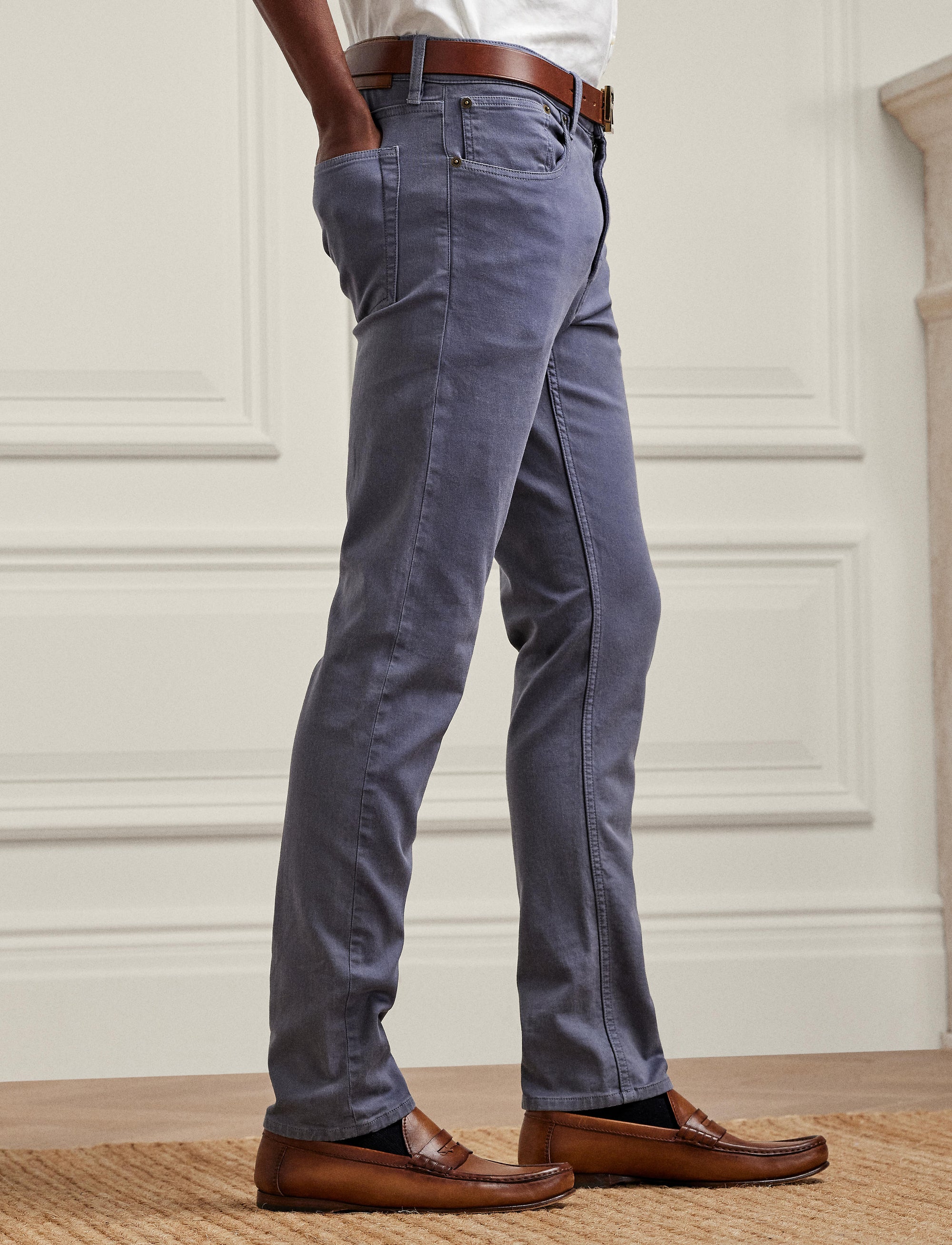 Pantalon slim en dobby stretch - Supply Blue