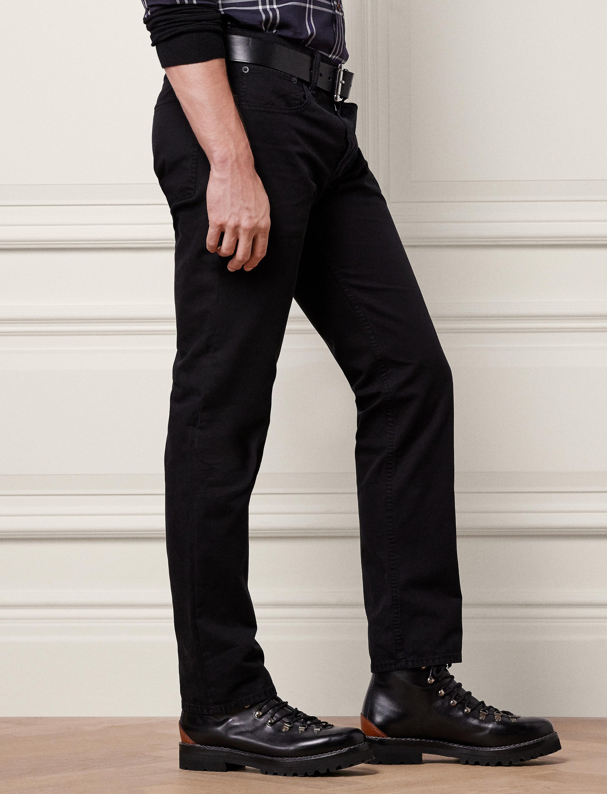 CHECK FRONT - Polo Black