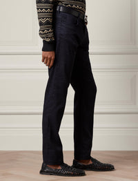 Jean coupe slim en lin et coton stretch - Classic Chairman Navy