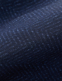 Cravate à chevrons en crêpe de soie - Navy