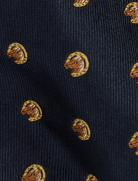 Silk equestrian club tie - Navy