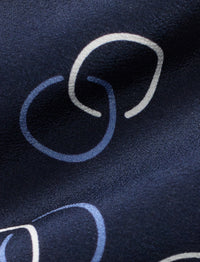 Silk crepe circle tie - Navy