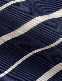 Cravate Mogador rayée en soie - Navy