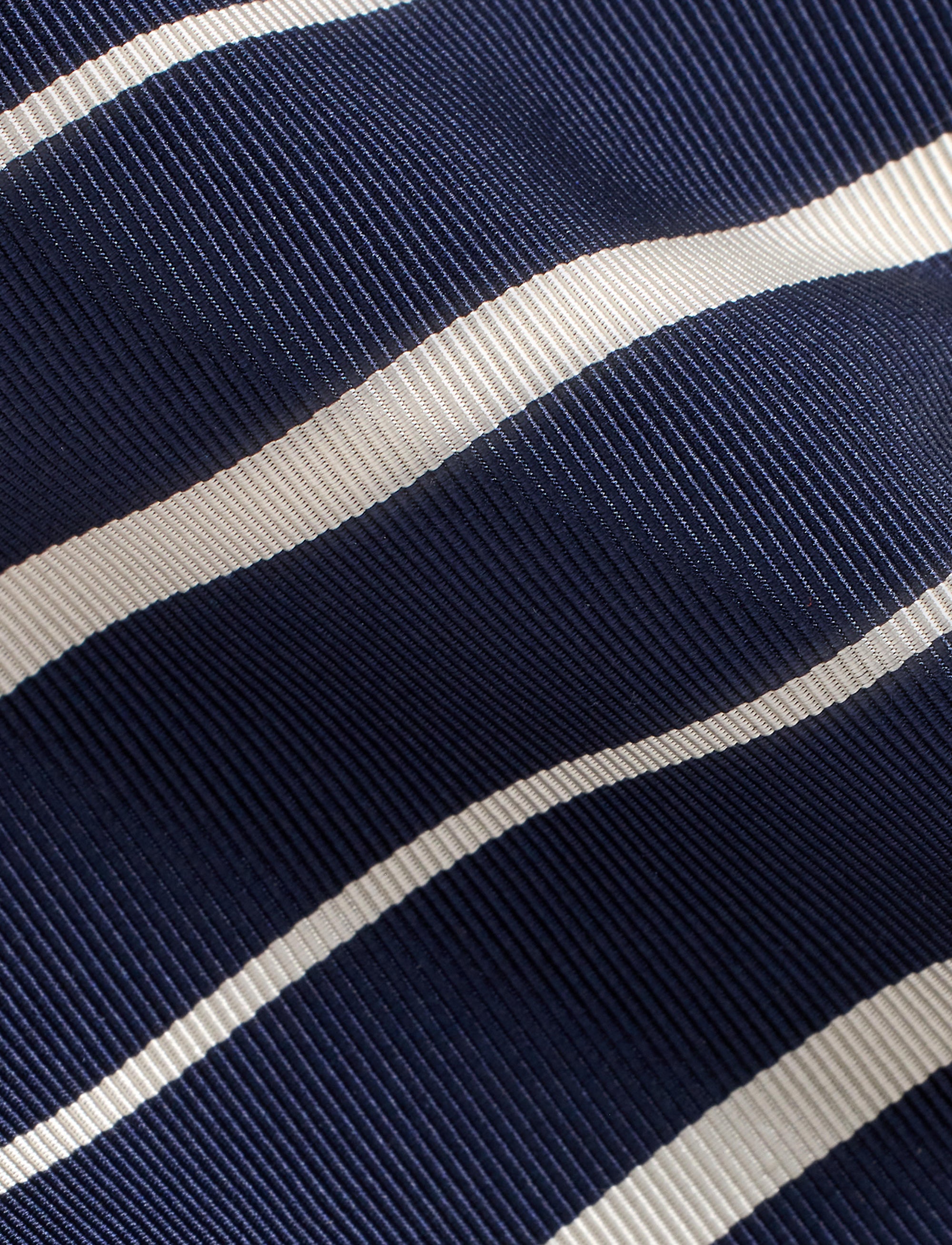 Cravate Mogador rayée en soie - Navy