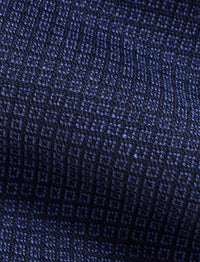 Square silk and cashmere blend tie - Navy