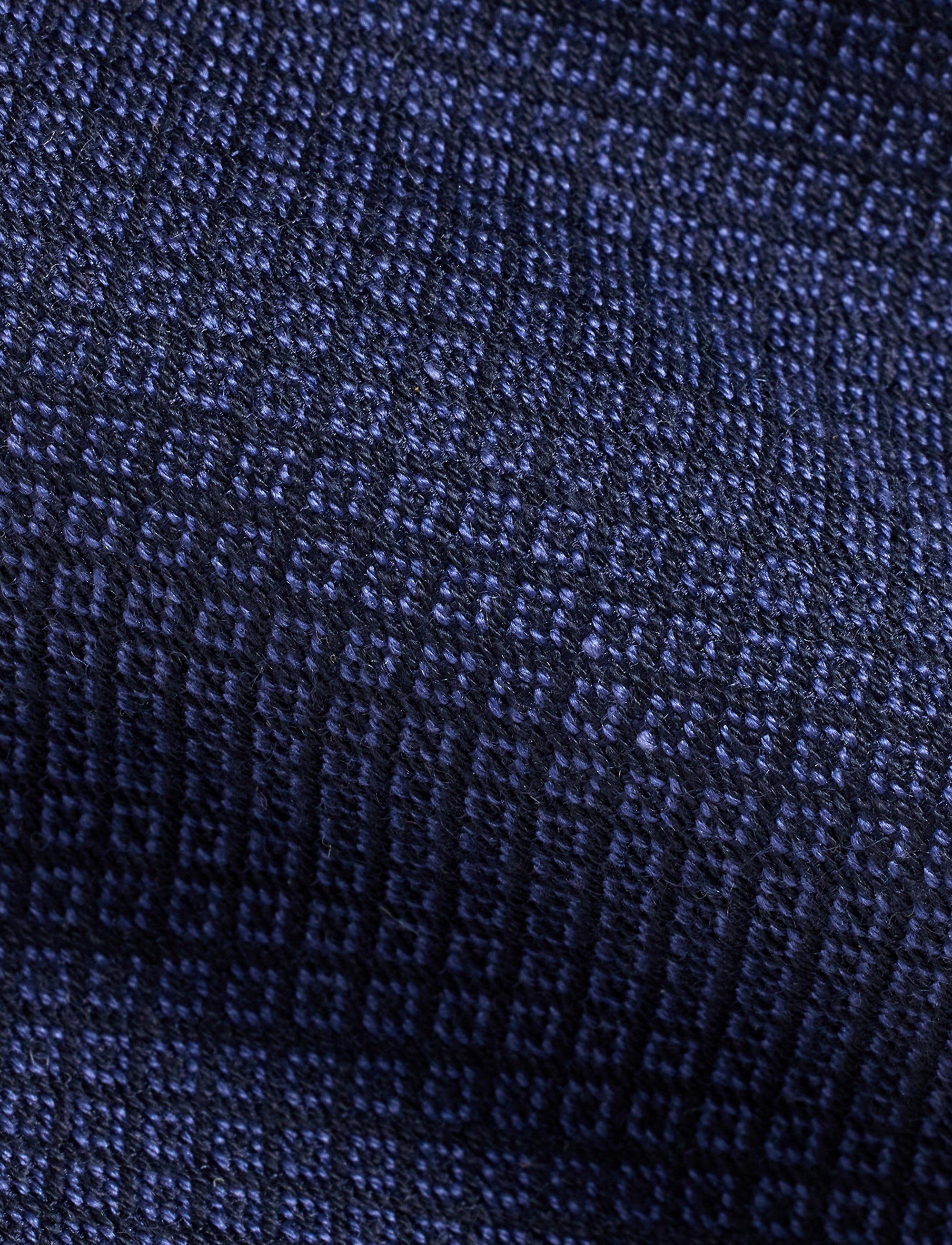 Square silk and cashmere blend tie - Navy