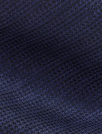Textured linen and silk blend tie - Navy