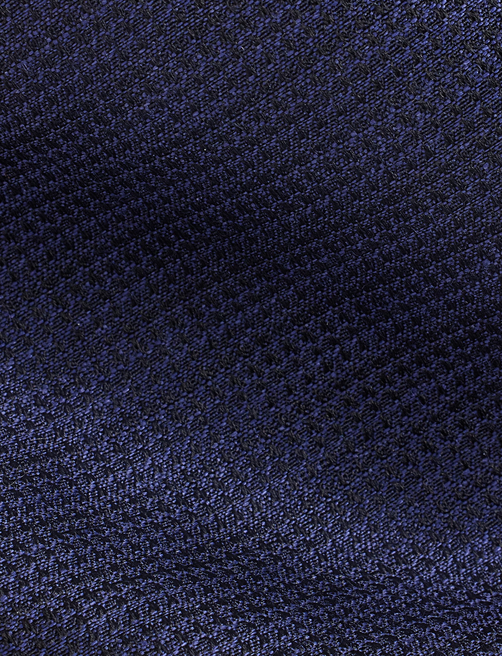 Textured linen and silk blend tie - Navy
