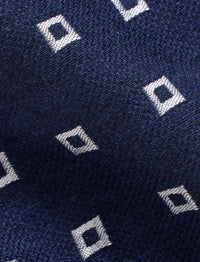 Silk blend diamond pattern tie - Navy
