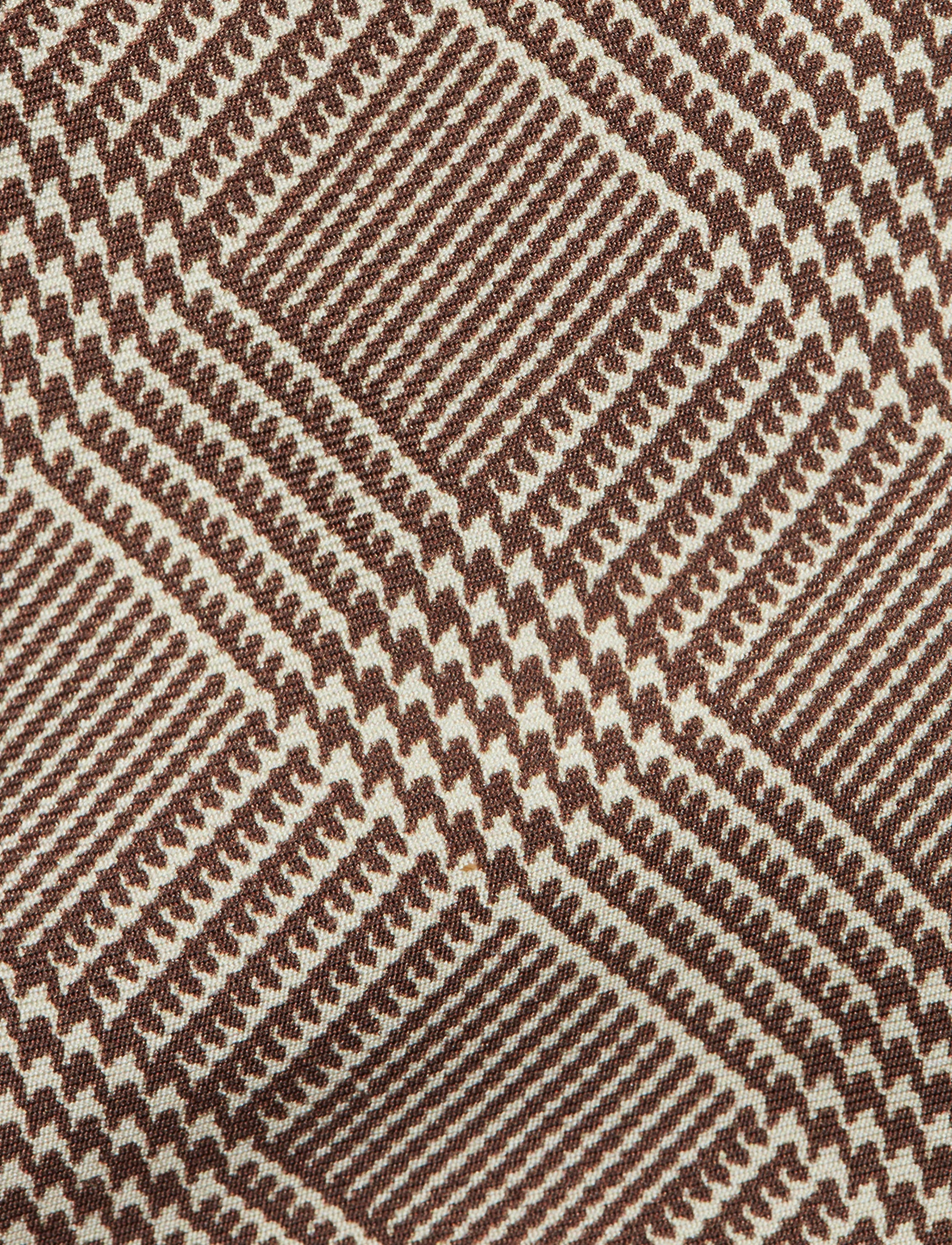 Prince of Wales silk tie - Brown & Cream