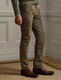 Pantalon cinq poches en daim - Thicket Moss