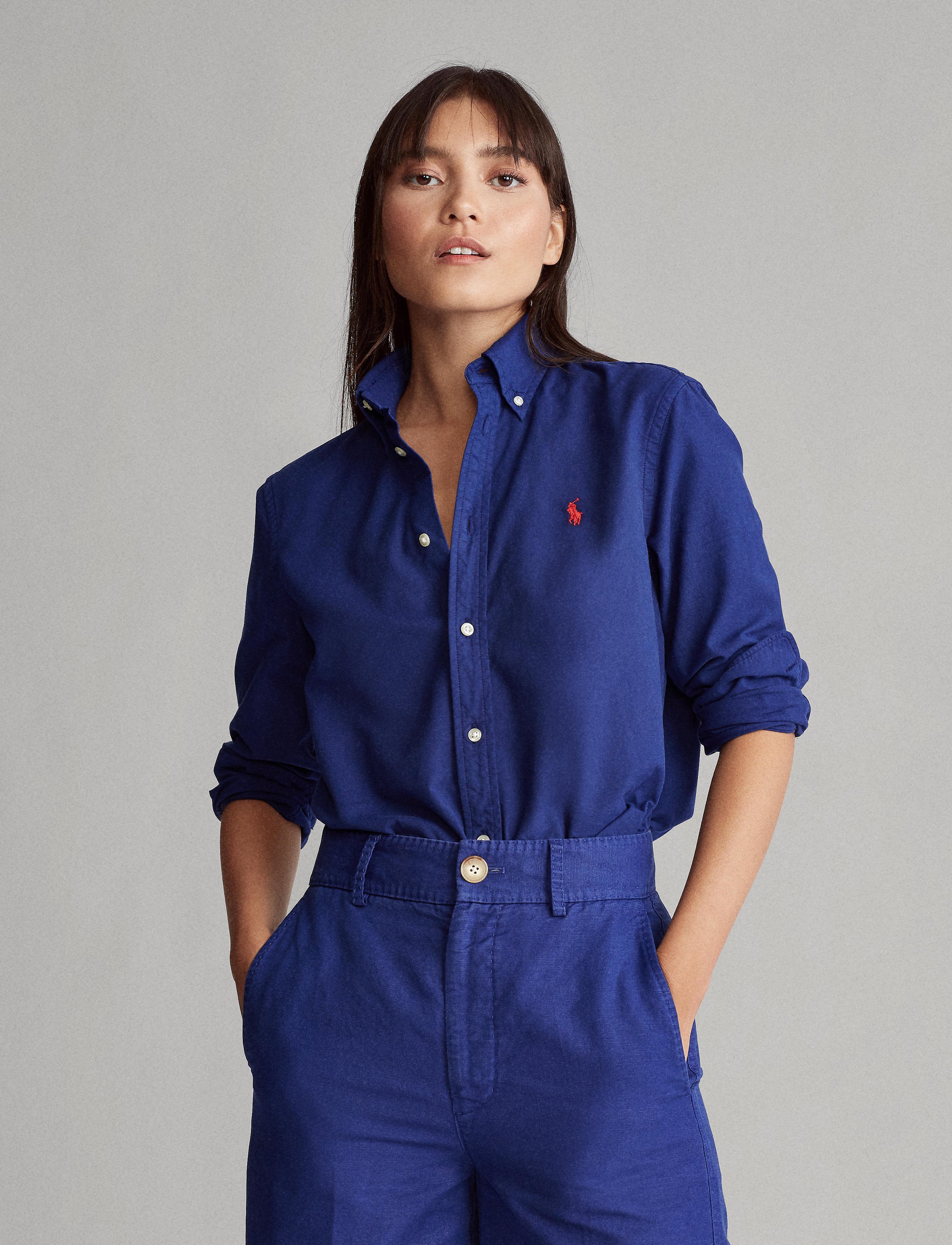 1 STOCK FALL ROYAL BUTTON FRONT SHIRT