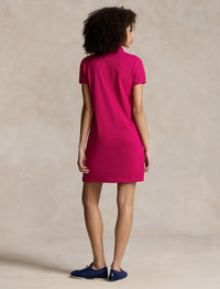 Robe polo en coton piqué - Pink Sky