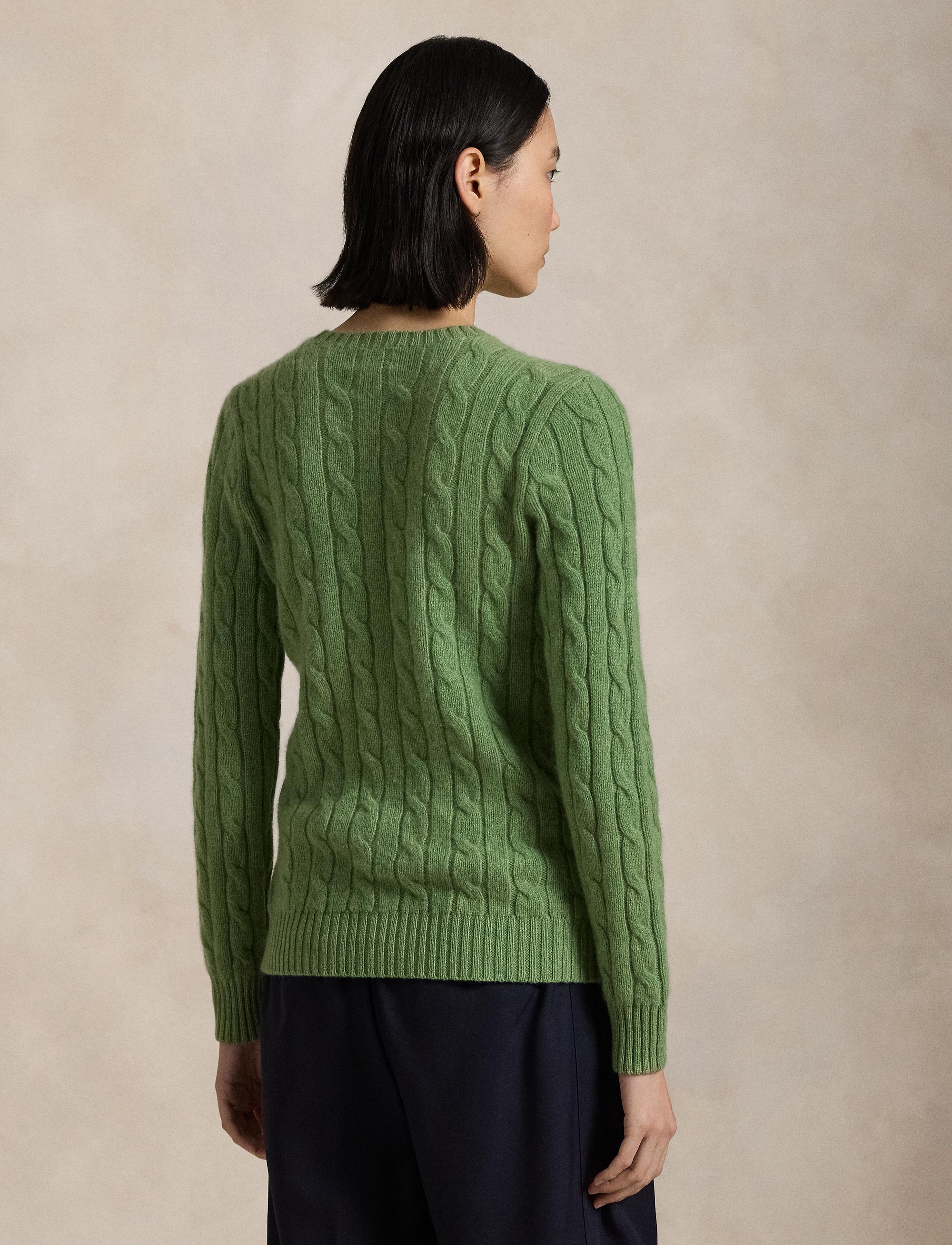 Pull Julianna en cachemire torsadé - Smoke Green Heather