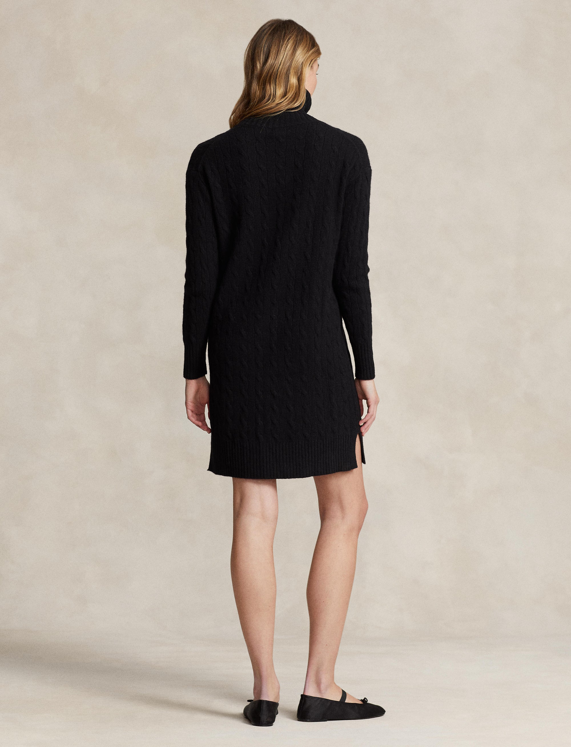 Wool turtleneck jumper dress - Polo Black