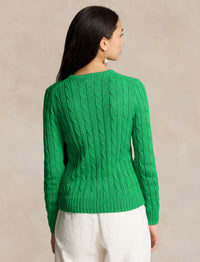 Pull Julianna torsadé à col rond en coton - Preppy Green