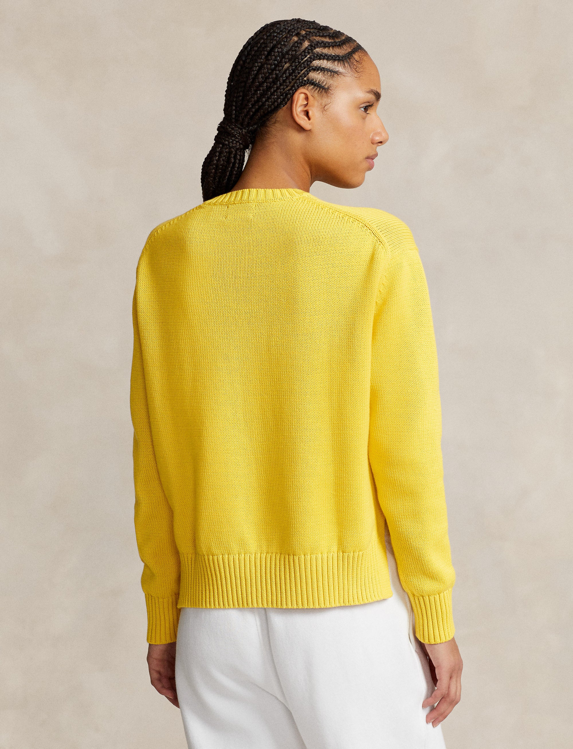 Pull col rond en coton  - Sunfish Yellow