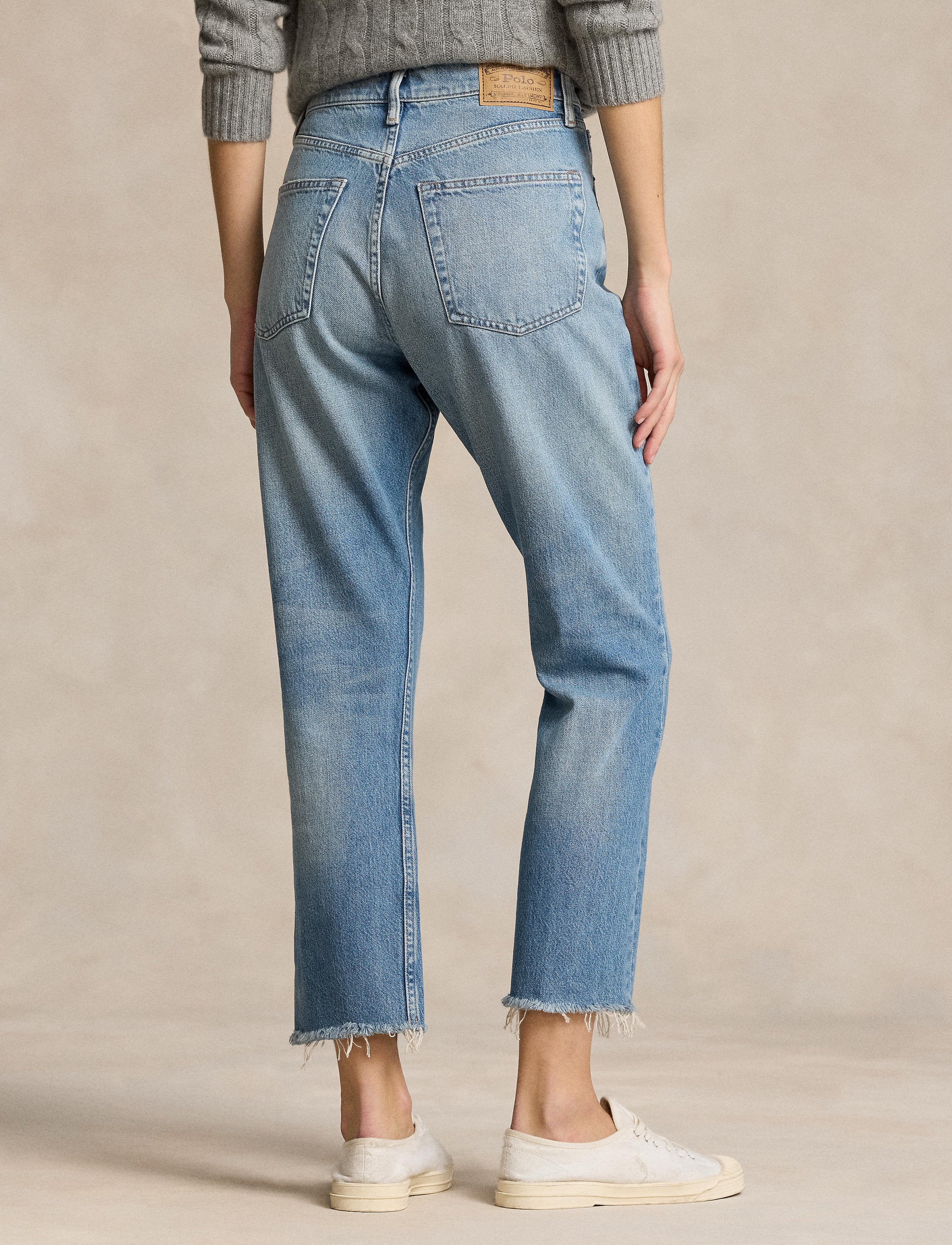 7/8 straight leg high waist jeans - Harlowe Wash