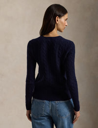 Julianna wool and cashmere blend cable knit jumper - Hunter Navy