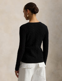 Julianna cable knit jumper in wool and cashmere blend - Polo Black