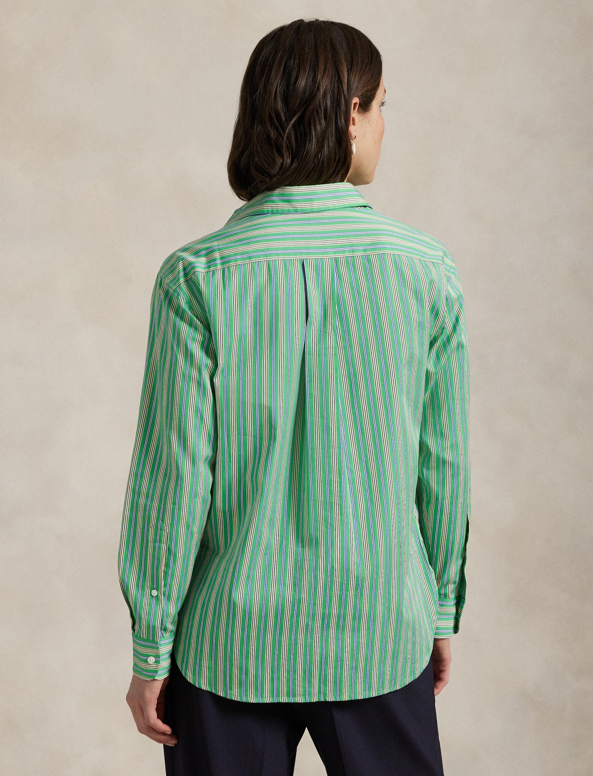 Relaxed Fit Striped Cotton Shirt - Green, Yellow & Multicolour