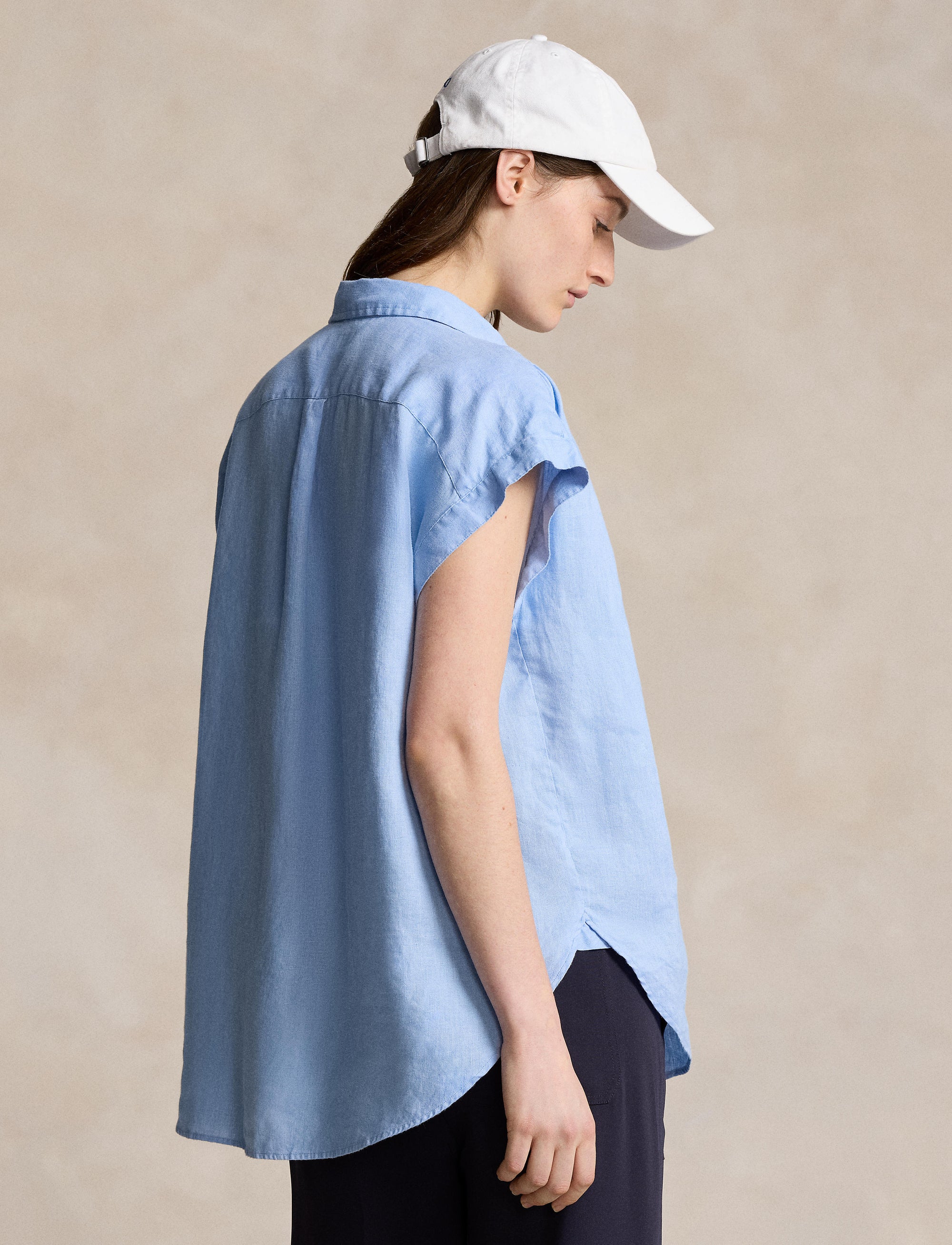 Chemise en lin à enfiler - Austin Blue