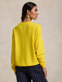 Pull col rond en molleton léger - Lemon Crush