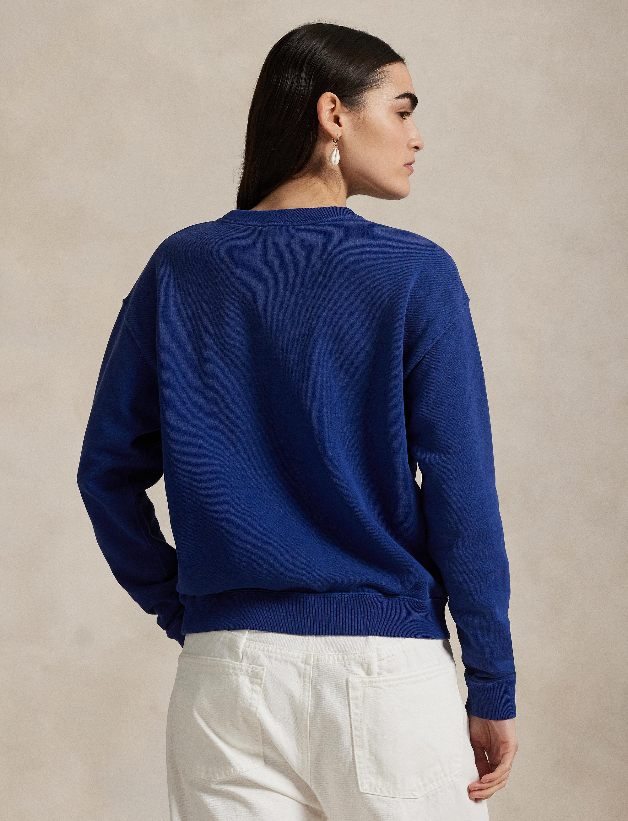 Pull col rond en molleton léger - Harrison Blue