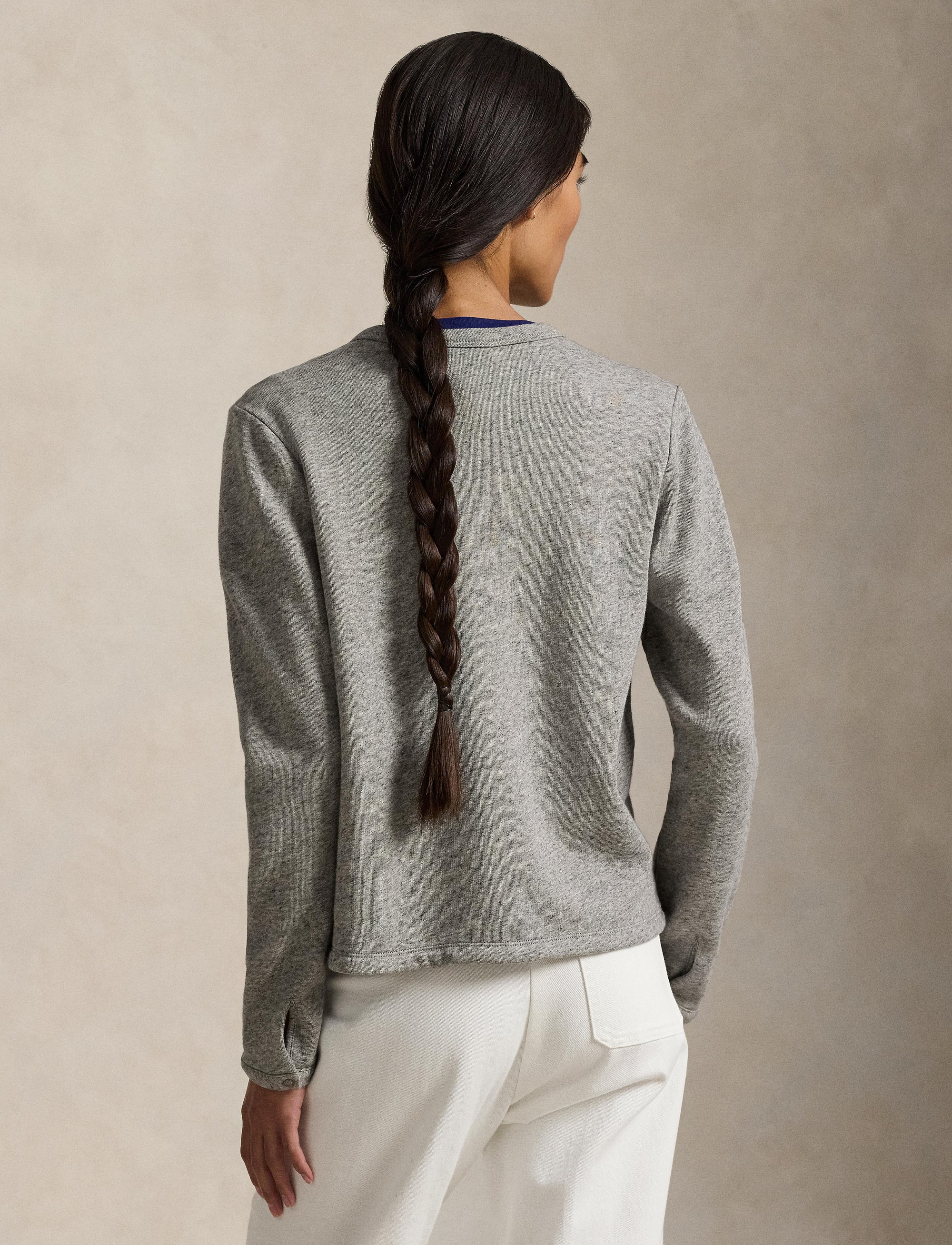 Cardigan en coton bouclé - Dark Vintage Heather